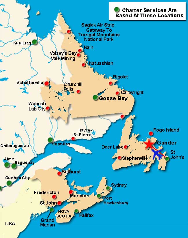 Charter Flights To Gander Newfoundland / Labrador /Charter Flight Network